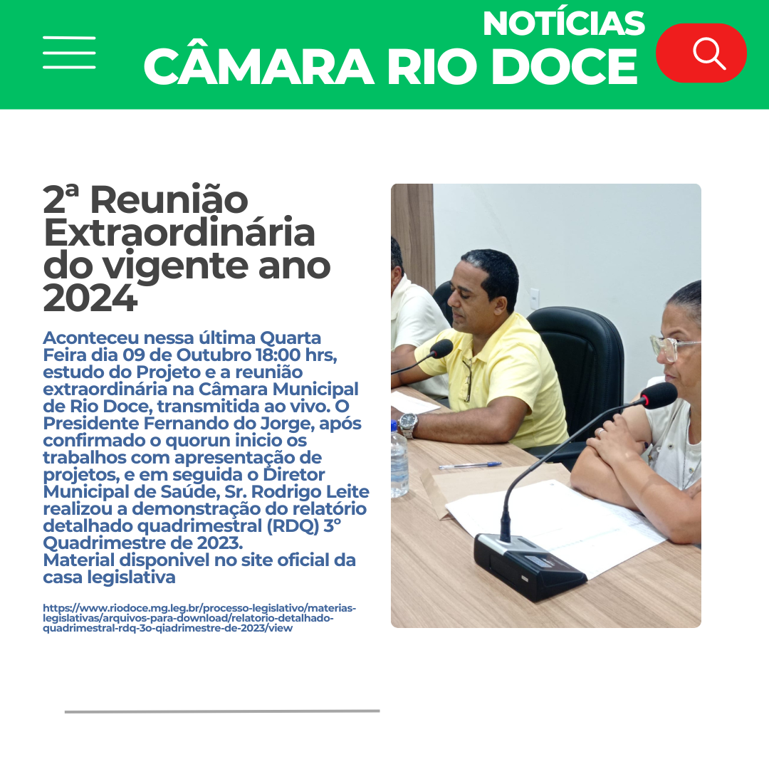 2ª Reunião extraordinária do vigente ano